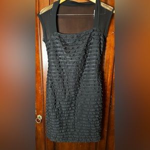 Connected apparel black ruffle dress size 6